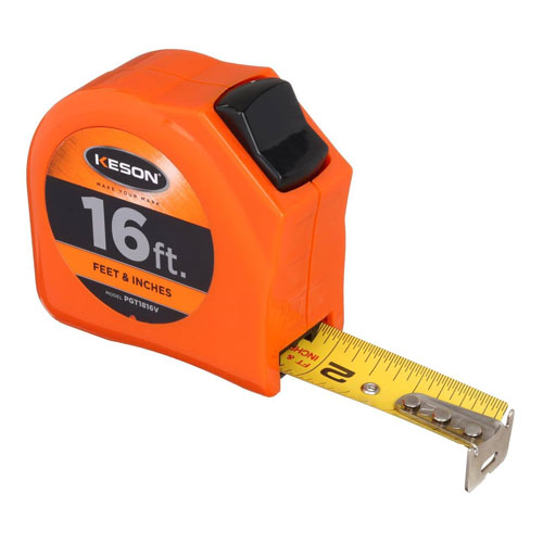 Keson Toggle Series 16 ft Short Tape Measure - Feet, Inches, 8ths, 16ths - PGT1816V - Titan Tools Direct