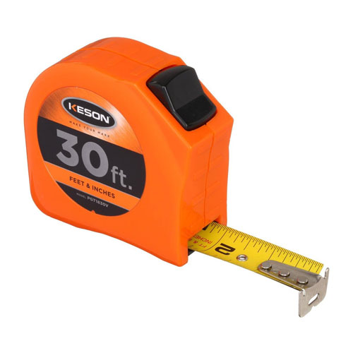  Keson Toggle Series 30 ft Short Tape Measure - Feet, Inches, 8ths, 16ths - PGT1830V - Titan Tools Direct
