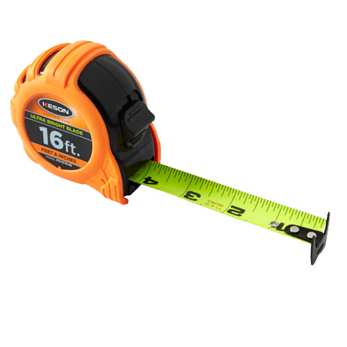 Keson Ultra-Bright 16 ft Short Tape - Feet, Inches, 8ths, 16ths - PG1816UB - Titan Tools Direct