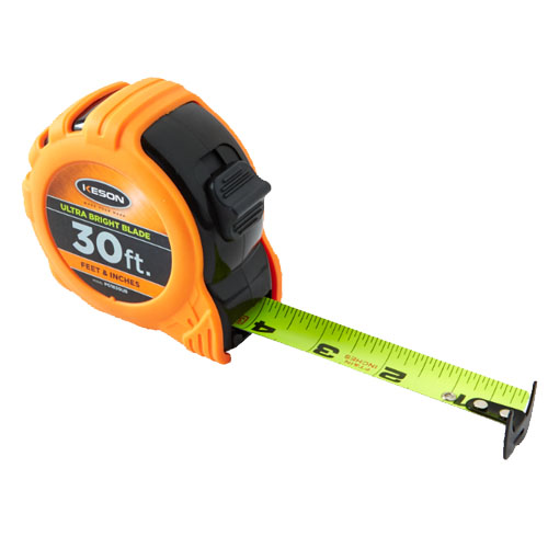  Keson Ultra-Bright 30 ft Short Tape - Feet, Inches, 8ths, 16ths - PG1830UB - Titan Tools Direct