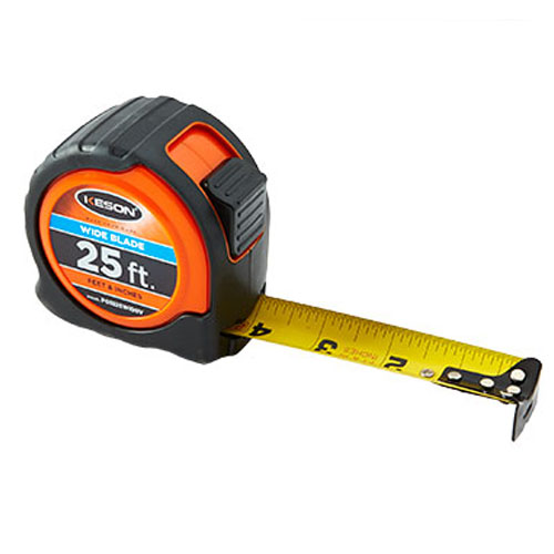  Keson 25 ft Wide Blade Short Tape - Feet, Inches, 10ths, 100ths, and 8ths, 16ths - PG181025WIDEV - Titan Tools Direct