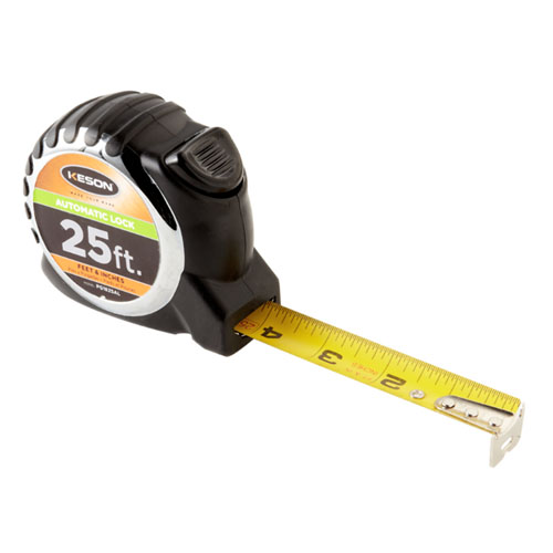 Keson 25 ft Autolock Short Tape - Feet, Inches, 8ths, 16ths - PG1825AL - Titan Tools Direct