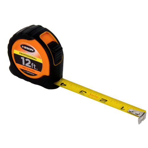 Keson 12 ft Professional Short Tape - Orange - Feet, Inches, 8ths, 16ths - PGPRO1812V - Titan Tools Direct
