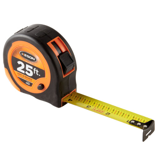 Keson 25ft Economy Series Short Tape - Feet, Inches, 8ths, 16ths - PG25