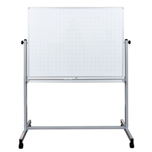 Luxor 48” x 36” Mobile Magnetic Double-Sided Ghost Grid Whiteboard - MB7240LB - Titan Tools Direct