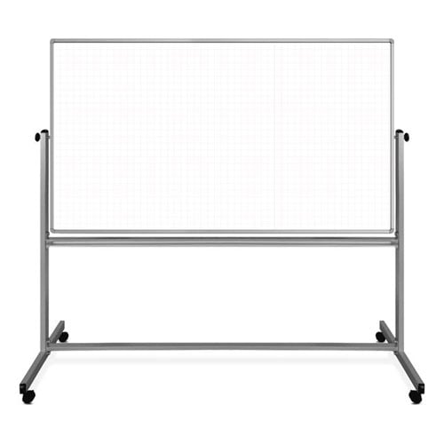 Luxor 72" x 40" Mobile Magnetic Double-Sided Ghost Grid Whiteboard - MB7240LB