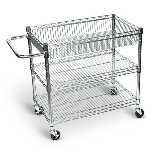 Luxor Large Wire Tub Cart - Three Shelves - LICWT2918 - Titan Tools Direct