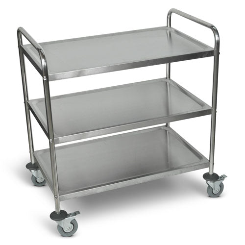  Luxor 37"H Large Stainless Steel Cart - 3 Shelves - ST-3 - Titan Tools Direct
