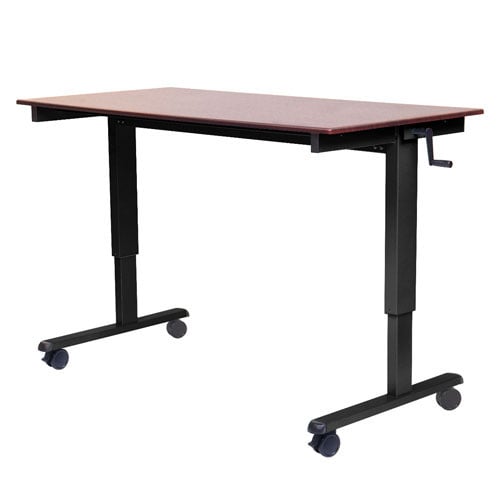 Luxor 60" High Speed Crank Adjustable Stand Up Desk - Dark Walnut Top, Black Base - STANDCF60-BK/DW