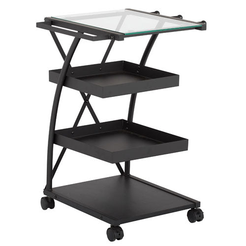 Studio Designs Triflex Metal 4 Shelf Mobile Taboret Cart - Charcoal - 13273 - Titan Tools Direct