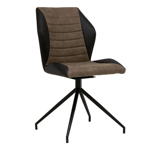 Studio Designs Gladstone Two-Tone Swivel Home Office Accent Chair with Black Metal 4-Star Base - 52000