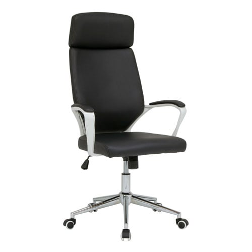 Studio Designs High Back Executive Chair With Padded Headrest And Arms In White and Black - 10662 - Titan Tools Direct