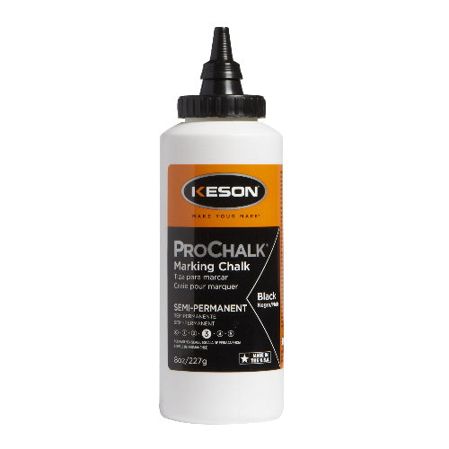 Keson 8 oz ProChalk Semi-Permanent Marking Chalk - Case of 12 - Black - 8BLACK