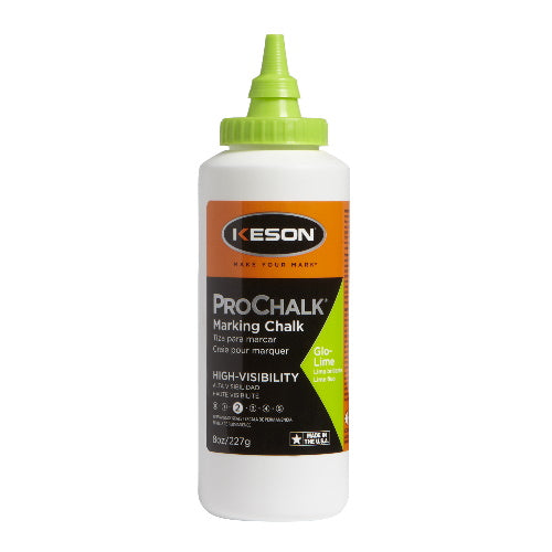 Keson 8 oz ProChalk High-Visibility Marking Chalk - Case of 12 - Glo-Lime - 8GL