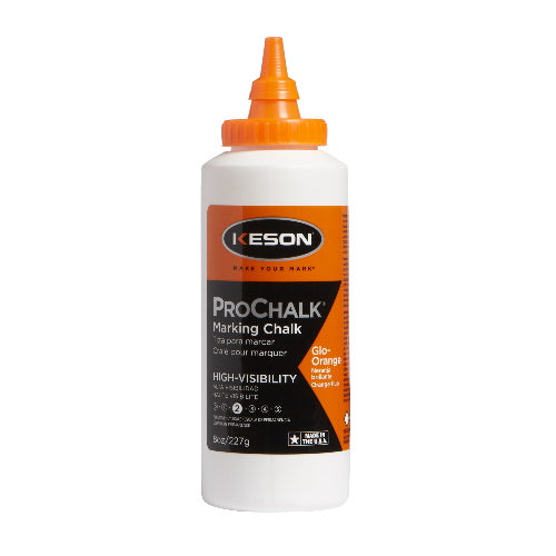 Keson 8 oz ProChalk High-Visibility Marking Chalk - Case of 12 - Glo-Orange - 8GO