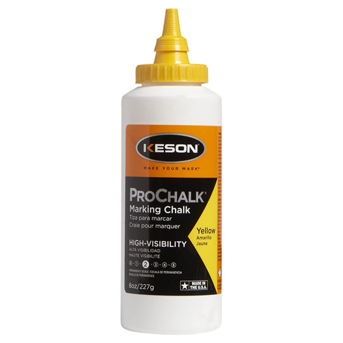 Keson 8 oz ProChalk High-Visibility Marking Chalk - Case of 12 - Yellow - 8Y
