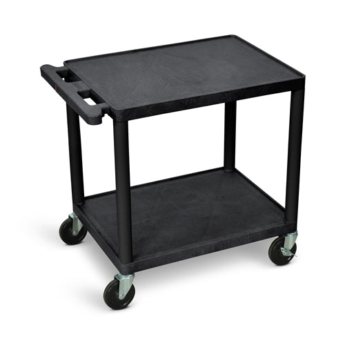 Luxor 26"H AV Cart - Two Shelves - Electric - Black - LP26E-B - Titan Tools Direct