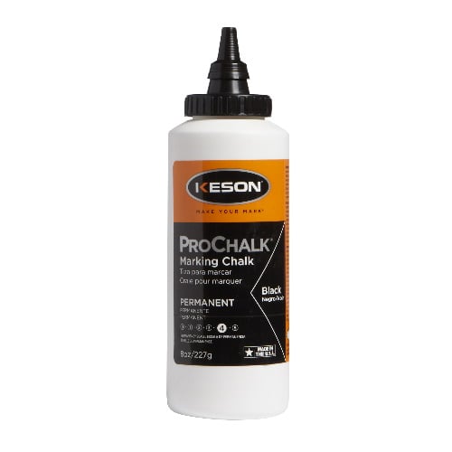 Keson 8 oz Prochalk Permanent Marking Chalk - Case of 12 - Black - PM8BLACK