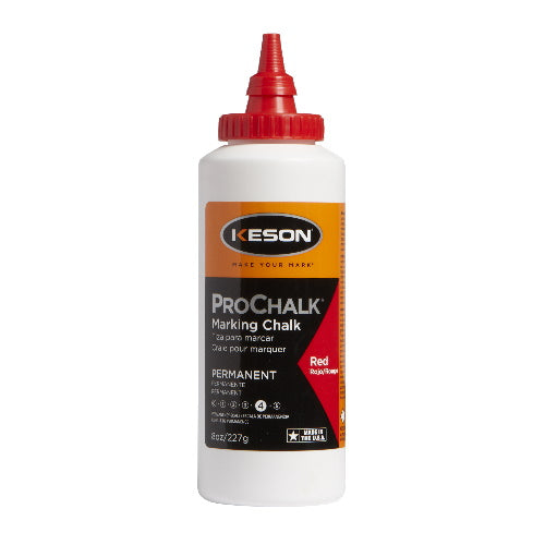Keson 8 oz Prochalk Permanent Marking Chalk - Case of 12 - Red - PM8RED