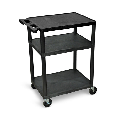 Luxor 34"H AV Cart - Three Shelves - Black - LP34-B - Titan Tools Direct