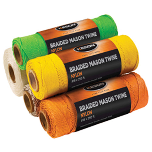 Keson 1000 ft. Braided Mason Twine - Case of 12 - Black and White - BWB1000