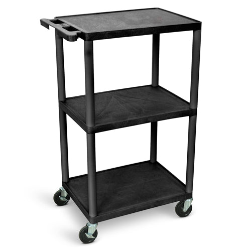 Luxor 42"H AV Cart - Three Shelves - Black - LP42-B - Titan Tools Direct