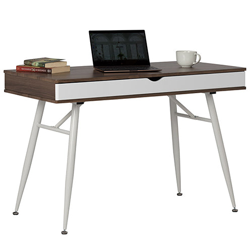 Studio Designs Alcove Modern Pocket Writing Desk With Large Split Drawer - White and Chestnut - 51253 - Titan Tools Direct