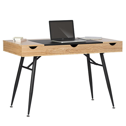 Studio Designs Nook Modern Pocket Office Desk With Multi Soft-Close Storage Compartments - Black and Ashwood - 51250 - Titan Tools Direct