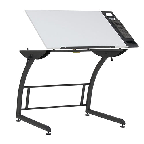  Studio Designs Triflex Standing Height Adjustable Drawing Table - Charcoal Black and White - 10098 - Titan Tools Direct