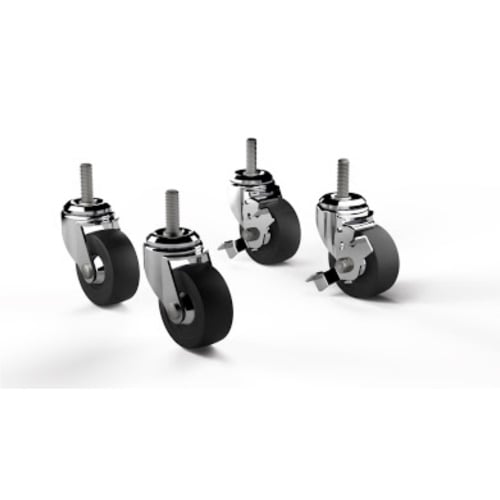 Safco TechWorks, Caster Kit for Corner Units (5-Pack), 2 Locking, 3 Non-Locking Casters - 742