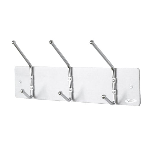  Safco Wall Rack Coat Hook, 3 Hook (Qty. 12), Chrome - 4161 - Titan Tools Direct