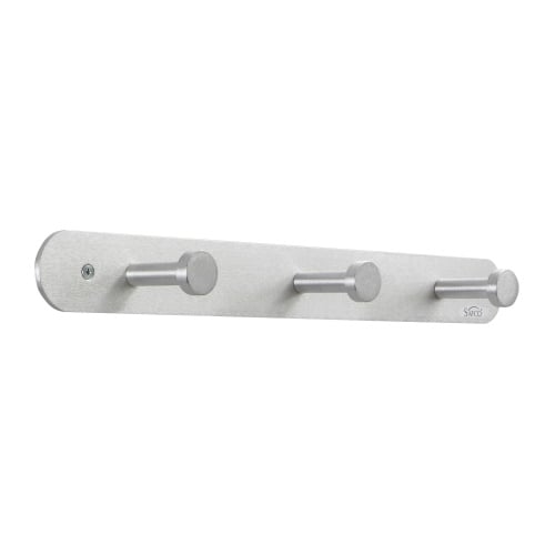Safco Nail Head Coat Hook, 3 Hook (Qty. 12), Satin Aluminum - 4201