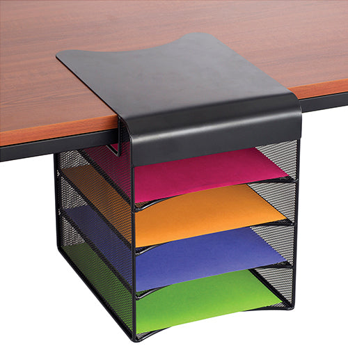 Safco Onyx Solid Top Horizontal Hanging Storage, Black - 3242BL