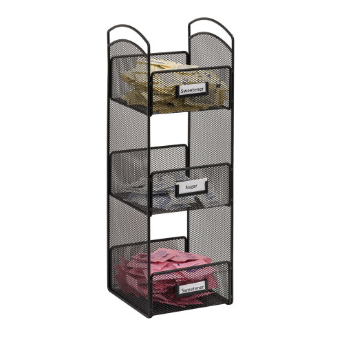 Safco Onyx Tower Break Room Organizer, Black - 3290BL
