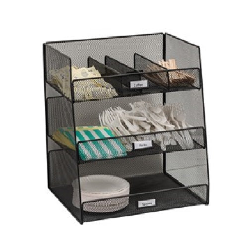 Safco Onyx Break Room Organizer, Black - 3293BL
