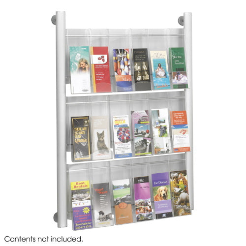 Safco Luxe Magazine Rack - 9 pocket, Silver - 4134SL