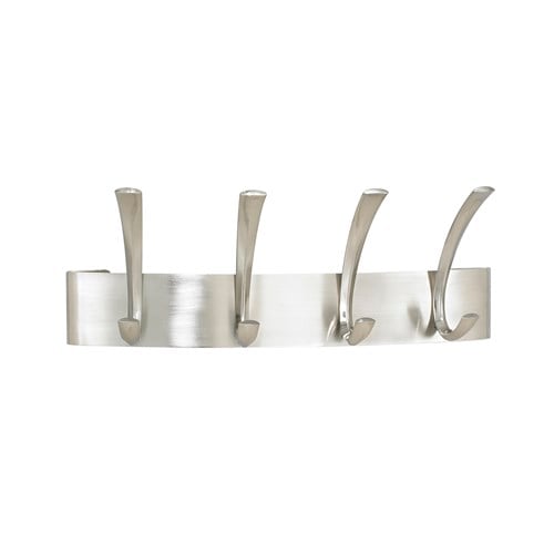 Safco Metal Coat Rack 4 Hook - 6 Pack, Silver - 4205SL