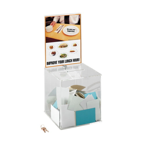 Safco Large Acrylic Collection Boxes, Clear - 4234CL
