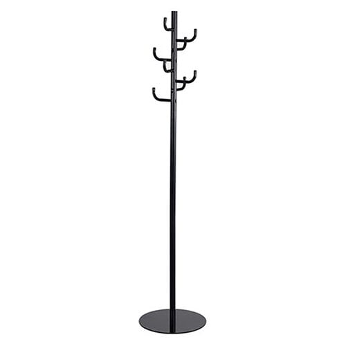 Safco Hook Head Coat Rack, Black - 4241BL