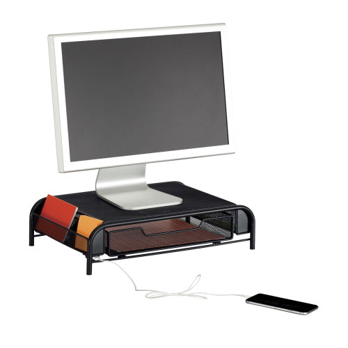 Safco Powered Onyx Monitor Stand, Black - 3230BL - Titan Tools Direct