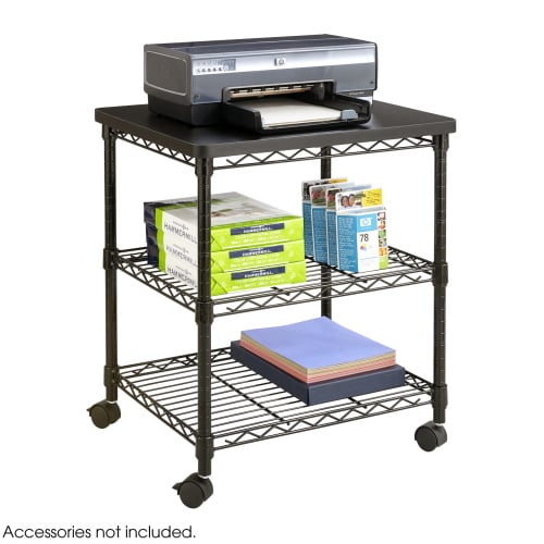 Safco Deskside Wire Machine Stand, Black - 5207BL