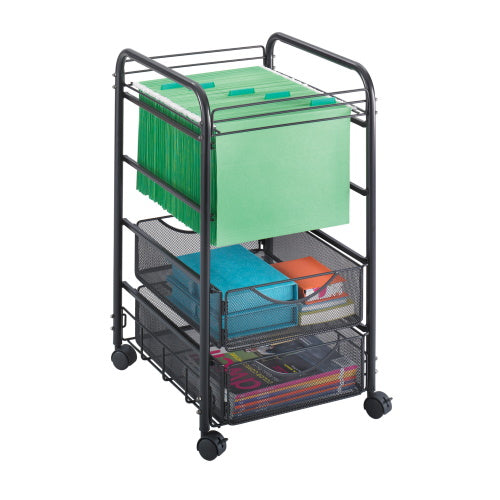 Safco Onyx Mesh Open File with Drawers, Black - 5215BL
