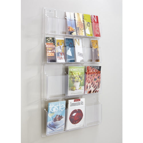 Safco Reveal 6 Magazine and 12 Pamphlet Display, Clear - 5600CL