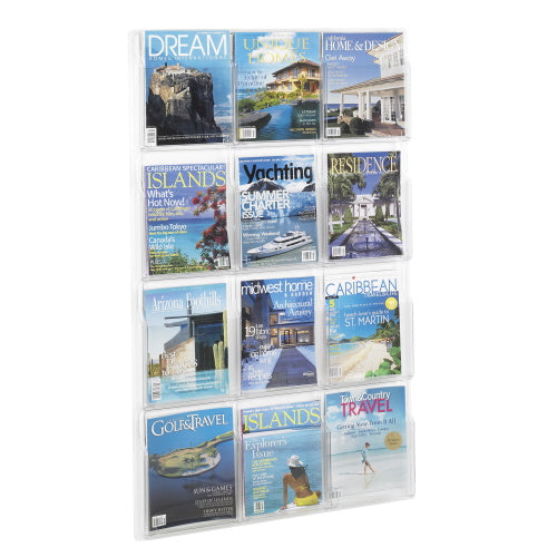 Safco Reveal 12 Magazine Display, Clear - 5602CL