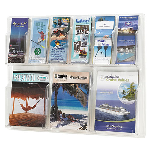 Safco Reveal 3 Magazine and 6 Pamphlet Display, Clear - 5605CL - Titan Tools Direct