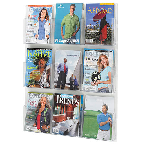 Safco Clear2c 9 Magazine Display, Clear - 5665CL