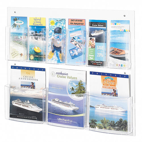 Safco Clear2c 3 Magazine and 6 Pamphlet Display, Clear - 5666CL