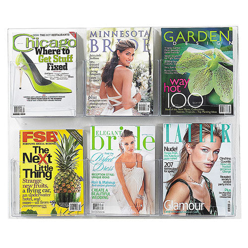 Safco Clear2c 6 Magazine Display, Clear - 5667CL