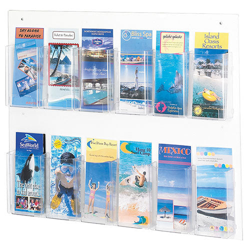 Safco Clear2c 12 Pamphlet Display, Clear - 5671CL