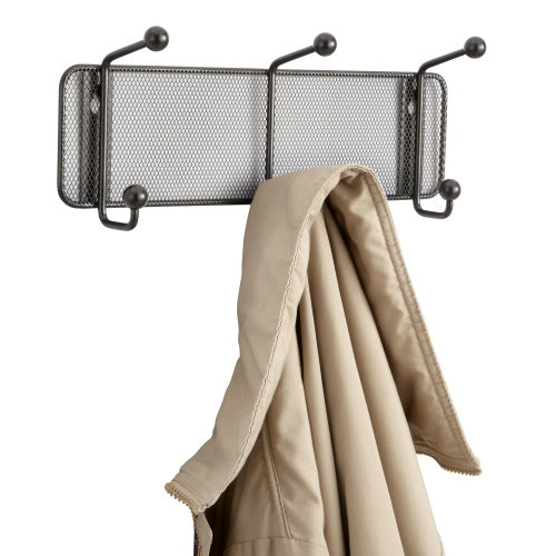  Safco Onyx Mesh Wall Rack 3 Hook - 6 Pack, Black - 6402BL - Titan Tools Direct